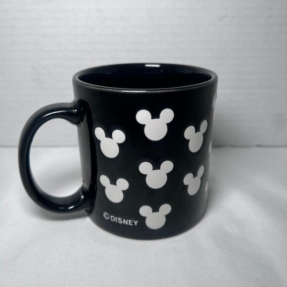 Disney Other - VINTAGE Disney Mickey Mouse Mug Black White All Over Print Coffee Cup Excellent